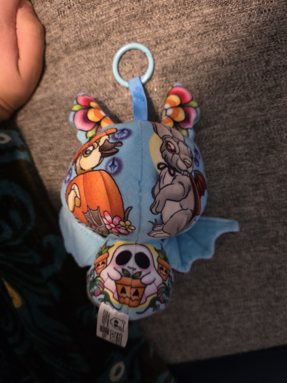 Tattoo ZOO Blue and Purple Decorative Bat Plush BAG CLIP - Picture 2 of 5